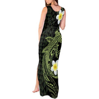 Aloha Hammerhead Shark Tank Maxi Dress Lime Rickey Hawaiian Kakau Tribal Tattoo