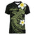 Aloha Hammerhead Shark Women V-Neck T-Shirt Lime Rickey Hawaiian Kakau Tribal Tattoo