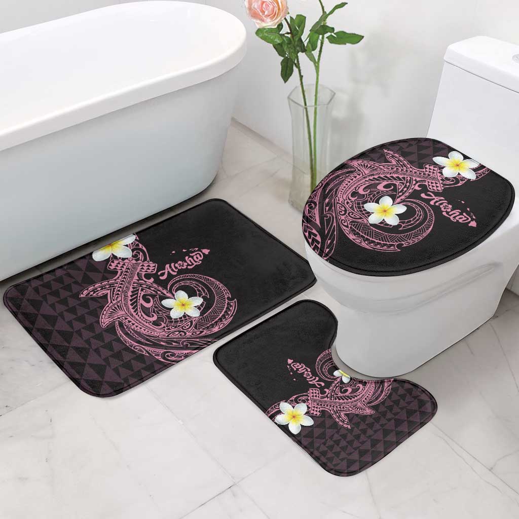 Aloha Hammerhead Shark Bathroom Set Vivacious Pink Hawaiian Kakau Tribal Tattoo - Polynesian Pride