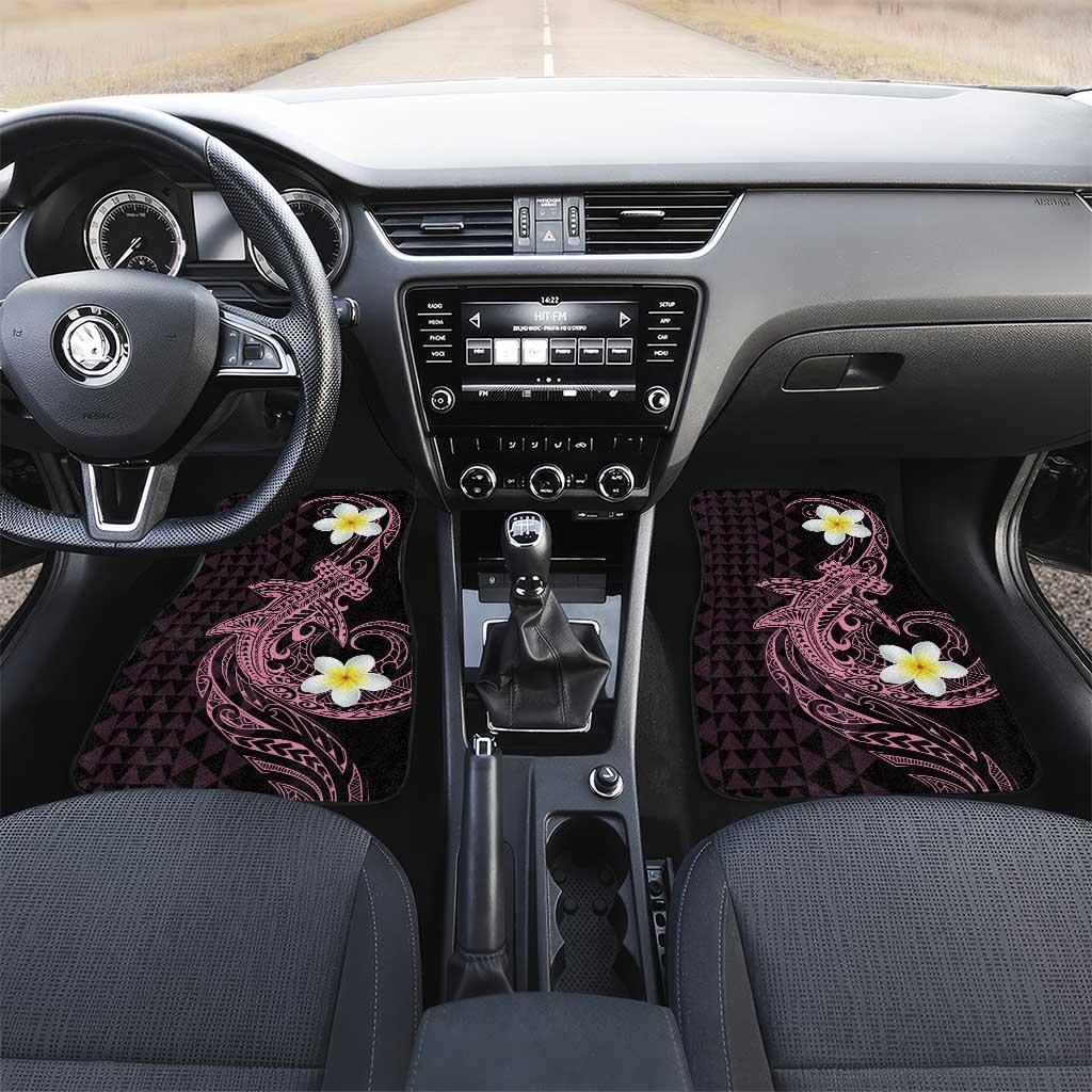 Aloha Hammerhead Shark Car Mats Vivacious Pink Hawaiian Kakau Tribal Tattoo