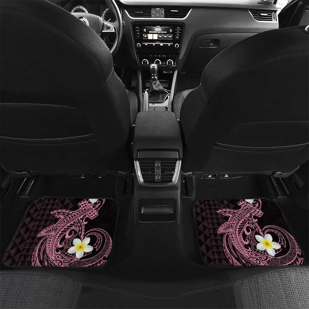 Aloha Hammerhead Shark Car Mats Vivacious Pink Hawaiian Kakau Tribal Tattoo