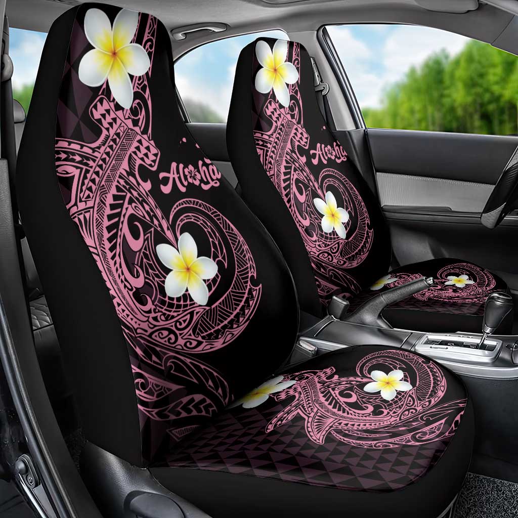 Aloha Hammerhead Shark Car Seat Cover Vivacious Pink Hawaiian Kakau Tribal Tattoo
