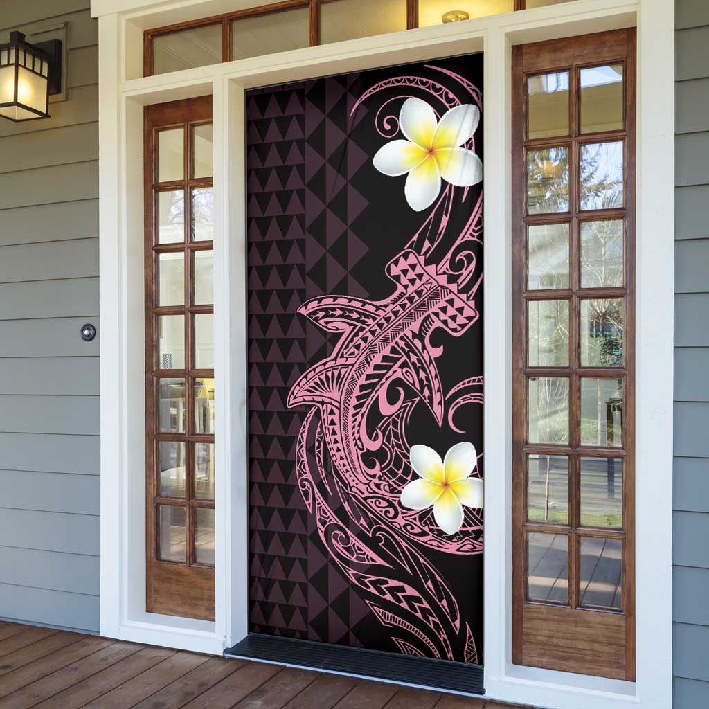 Aloha Hammerhead Shark Door Cover Vivacious Pink Hawaiian Kakau Tribal Tattoo - Polynesian Pride