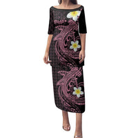 Aloha Hammerhead Shark Family Matching Puletasi and Hawaiian Shirt Vivacious Pink Hawaiian Kakau Tribal Tattoo