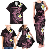 Aloha Hammerhead Shark Family Matching Tank Maxi Dress and Hawaiian Shirt Vivacious Pink Hawaiian Kakau Tribal Tattoo