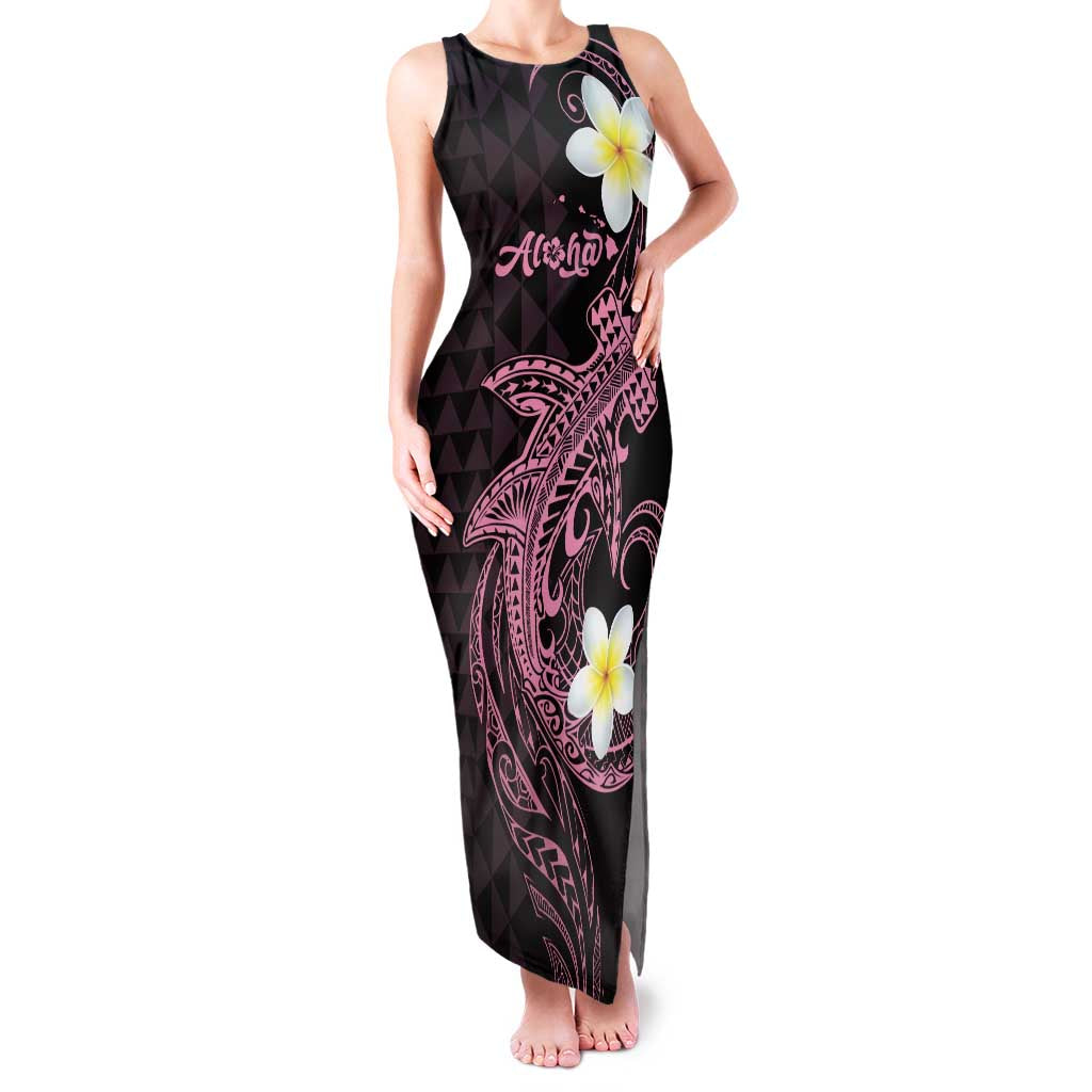 Aloha Hammerhead Shark Family Matching Tank Maxi Dress and Hawaiian Shirt Vivacious Pink Hawaiian Kakau Tribal Tattoo