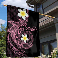 Aloha Hammerhead Shark Garden Flag Vivacious Pink Hawaiian Kakau Tribal Tattoo