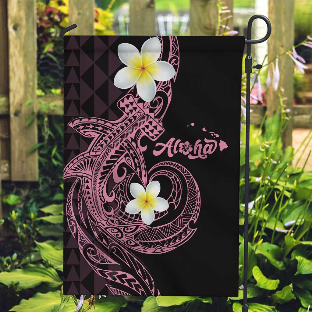 Aloha Hammerhead Shark Garden Flag Vivacious Pink Hawaiian Kakau Tribal Tattoo