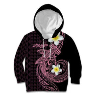 Aloha Hammerhead Shark Kid Hoodie Vivacious Pink Hawaiian Kakau Tribal Tattoo