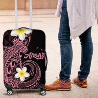 Aloha Hammerhead Shark Luggage Cover Vivacious Pink Hawaiian Kakau Tribal Tattoo