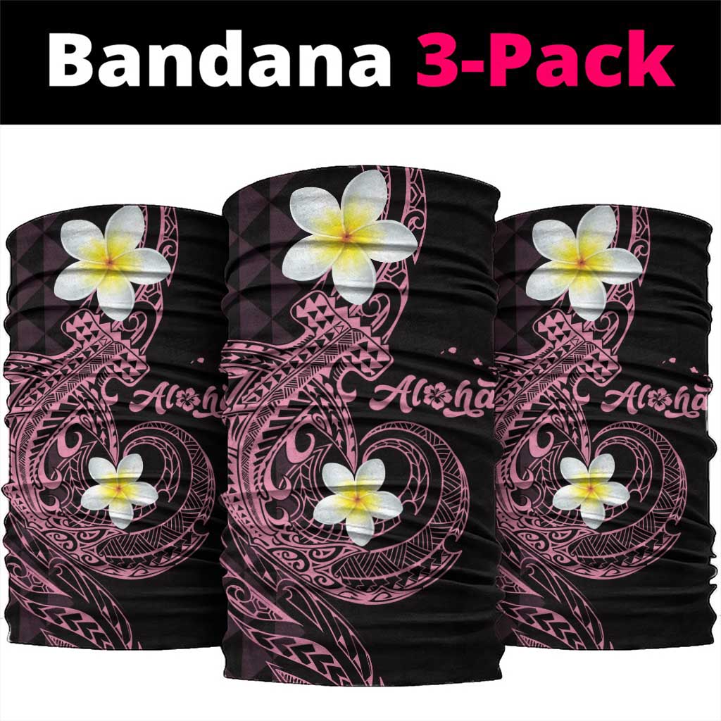Aloha Hammerhead Shark Neck Gaiter Vivacious Pink Hawaiian Kakau Tribal Tattoo - Polynesian Pride