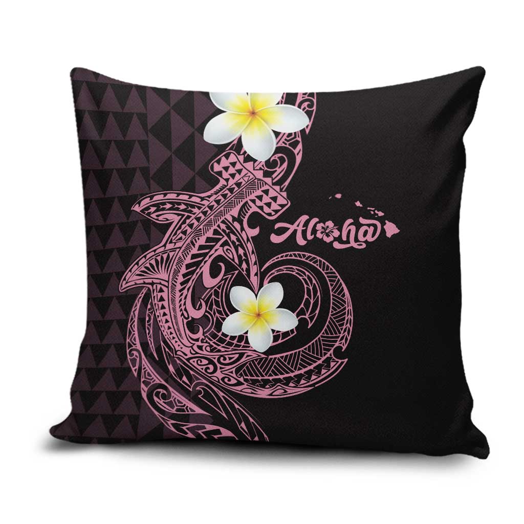 Aloha Hammerhead Shark Pillow Cover Vivacious Pink Hawaiian Kakau Tribal Tattoo - Polynesian Pride