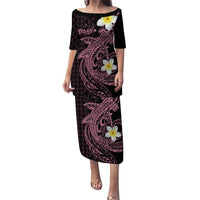 Aloha Hammerhead Shark Puletasi Vivacious Pink Hawaiian Kakau Tribal Tattoo