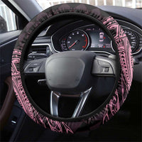 Aloha Hammerhead Shark Steering Wheel Cover Vivacious Pink Hawaiian Kakau Tribal Tattoo