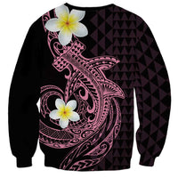 Aloha Hammerhead Shark Sweatshirt Vivacious Pink Hawaiian Kakau Tribal Tattoo