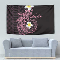 Aloha Hammerhead Shark Tapestry Vivacious Pink Hawaiian Kakau Tribal Tattoo