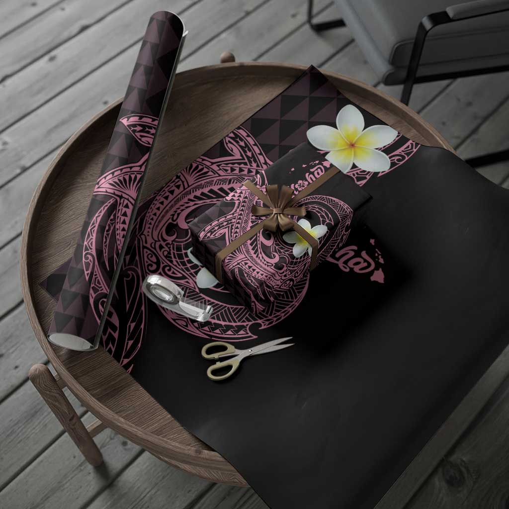 Aloha Hammerhead Shark Wrapping Paper Vivacious Pink Hawaiian Kakau Tribal Tattoo - Polynesian Pride