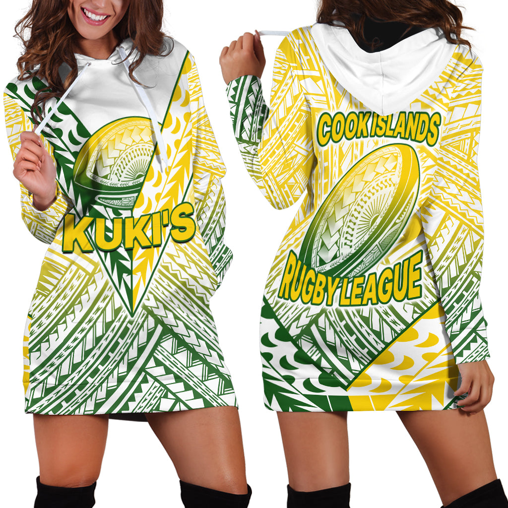 The Kuki's Cook Islands Rugby Hoodie Dress Be Unique Vibe White LT9 White - Polynesian Pride