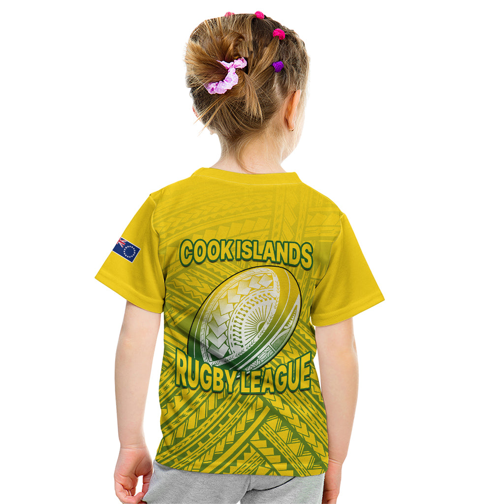 The Kuki's Cook Islands Rugby Kid T Shirt Be Unique Vibe Yellow LT9 - Polynesian Pride