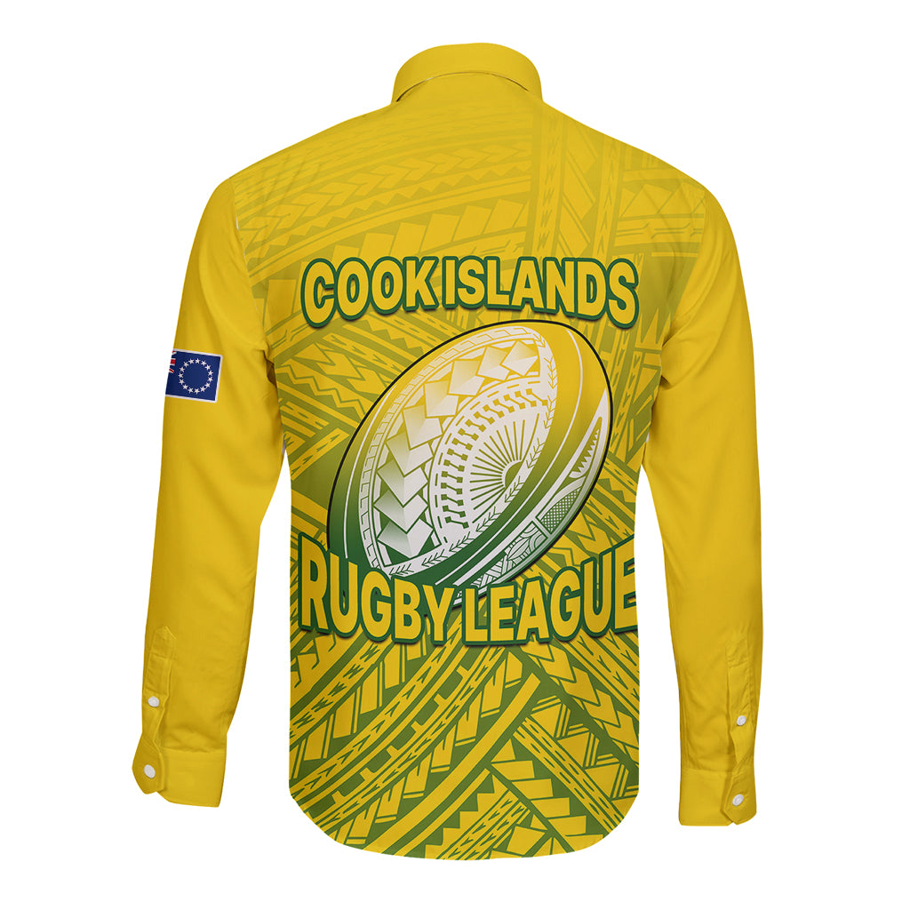The Kuki's Cook Islands Rugby Long Sleeve Button Shirt Be Unique Vibe Yellow LT9 - Polynesian Pride