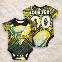 Custom The Kuki's Cook Islands Rugby Baby Onesie Be Unique Vibe Black LT9 - Polynesian Pride