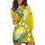 (Custom Text And Number) The Kuki's Cook Islands Rugby Hoodie Dress Be Unique Vibe Yellow LT9 - Polynesian Pride