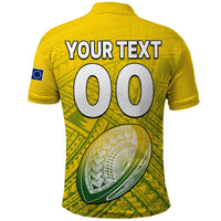 (Custom Text and Number) The Kukis Cook Islands Rugby Polo Shirt Be Unique Vibe Yellow LT9 - Polynesian Pride