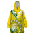 (Custom Text And Number) The Kuki's Cook Islands Rugby Wearable Blanket Hoodie Be Unique Vibe Yellow LT9 One Size Yellow - Polynesian Pride