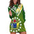 (Custom Text And Number) The Kuki's Cook Islands Rugby Hoodie Dress Be Unique Vibe Green LT9 - Polynesian Pride