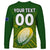 (Custom Text And Number) The Kuki's Cook Islands Rugby Long Sleeve Shirt Be Unique Vibe Green LT9 - Polynesian Pride