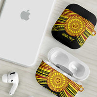 Personalised Tonga Ha apai High School AirPods Case Ngatu Fonulei Pattern - Polynesian Pride