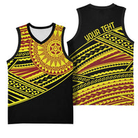 Personalised Tonga Ha apai High School Basketball Jersey Ngatu Fonulei Pattern - Polynesian Pride