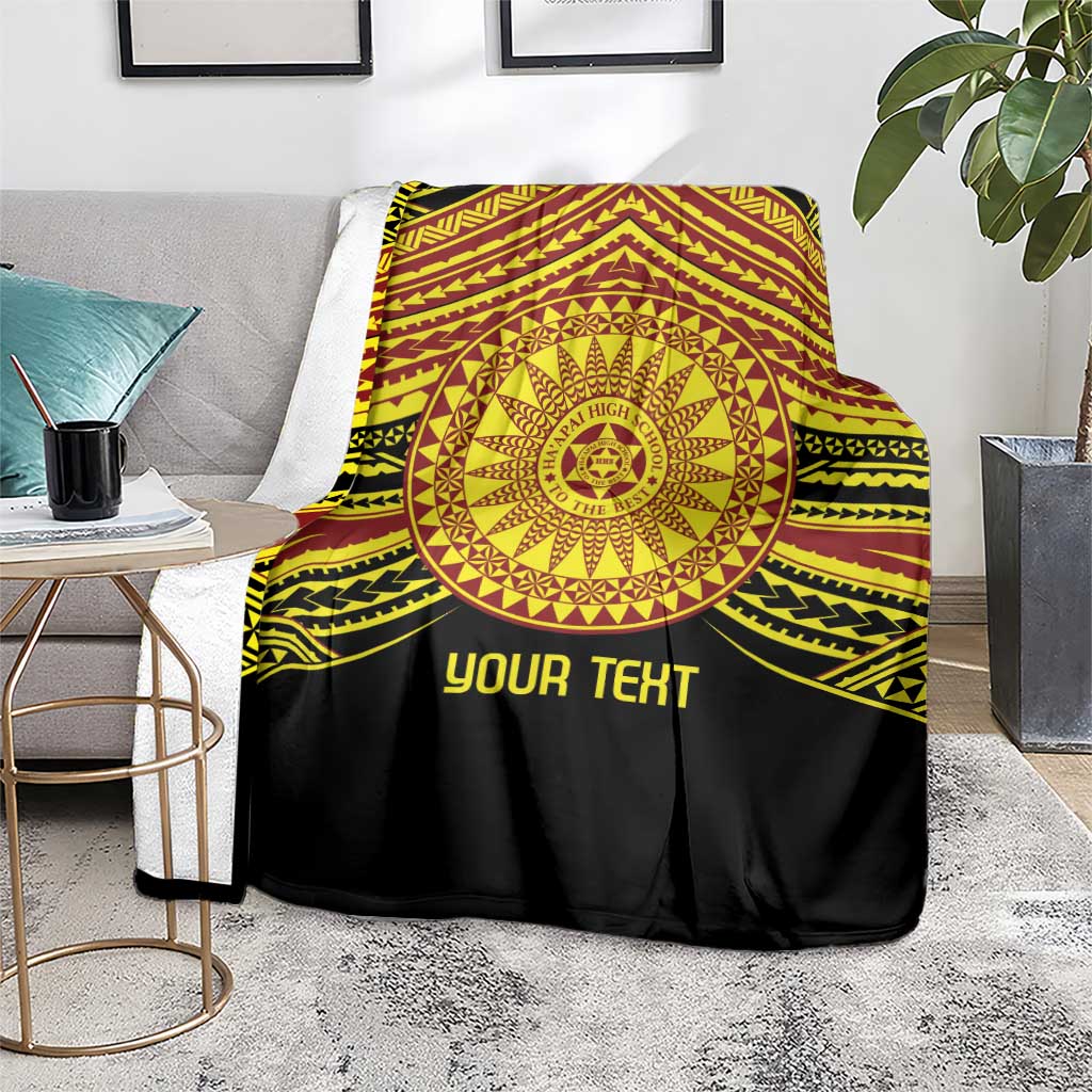 Personalised Tonga Ha apai High School Blanket Ngatu Fonulei Pattern