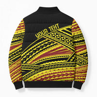 Personalised Tonga Ha apai High School Bomber Puffer Jacket Ngatu Fonulei Pattern - Polynesian Pride