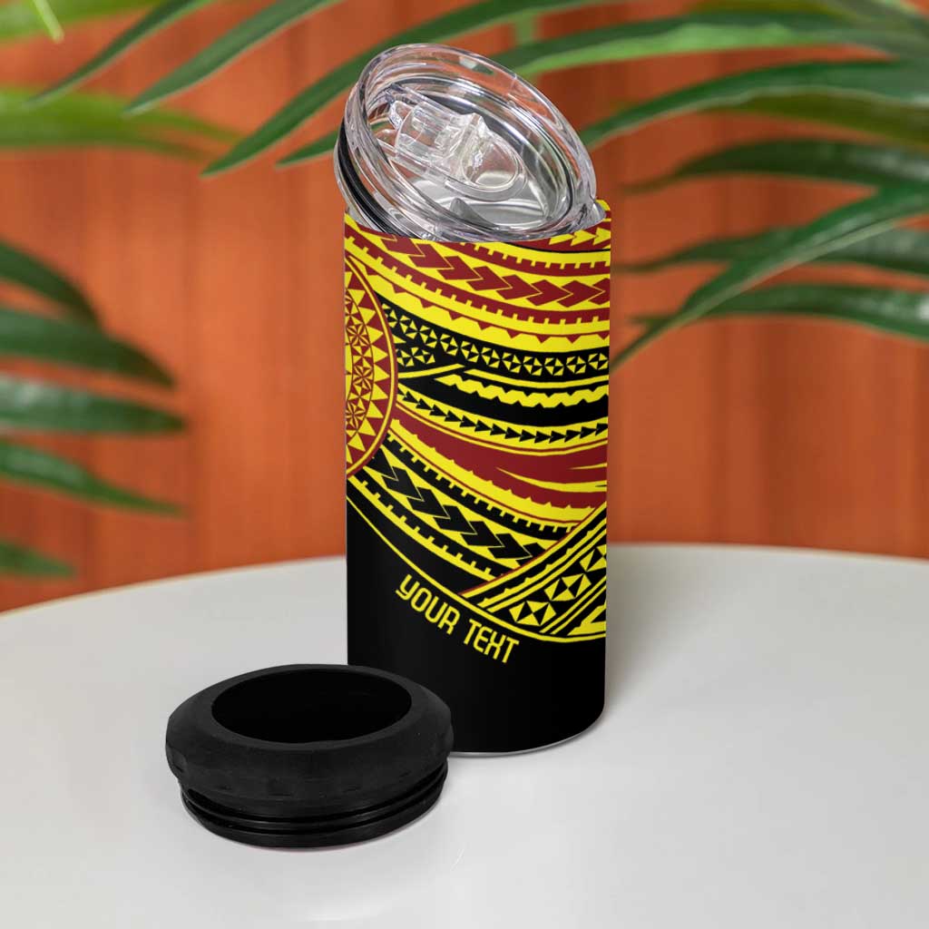 Personalised Tonga Ha apai High School 4 in 1 Can Cooler Tumbler Ngatu Fonulei Pattern