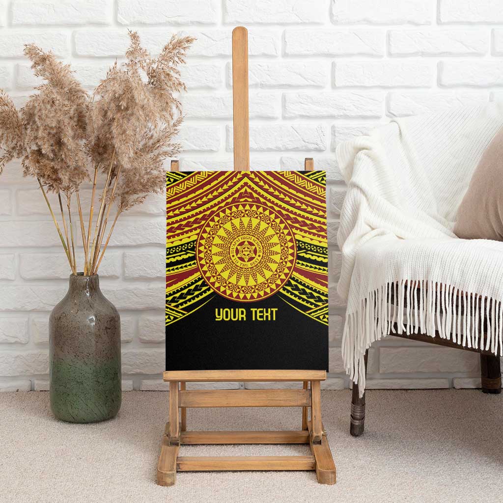 Personalised Tonga Ha apai High School Canvas Wall Art Ngatu Fonulei Pattern