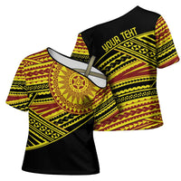 Personalised Tonga Ha apai High School Cross Shoulder Shirt Ngatu Fonulei Pattern - Polynesian Pride