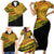 Personalised Tonga Ha apai High School Family Matching Short Sleeve Bodycon Dress and Hawaiian Shirt Ngatu Fonulei Pattern