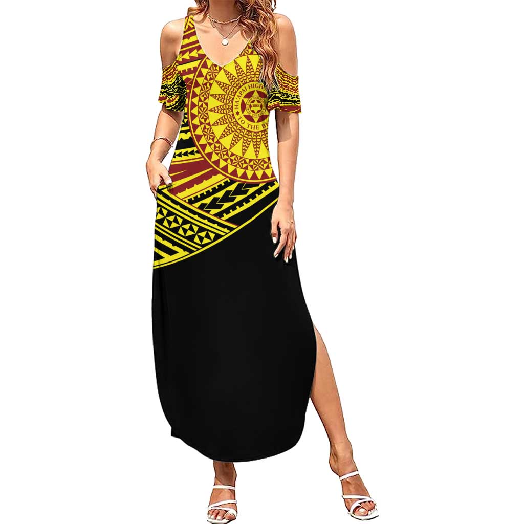 Personalised Tonga Ha apai High School Family Matching Summer Maxi Dress and Hawaiian Shirt Ngatu Fonulei Pattern