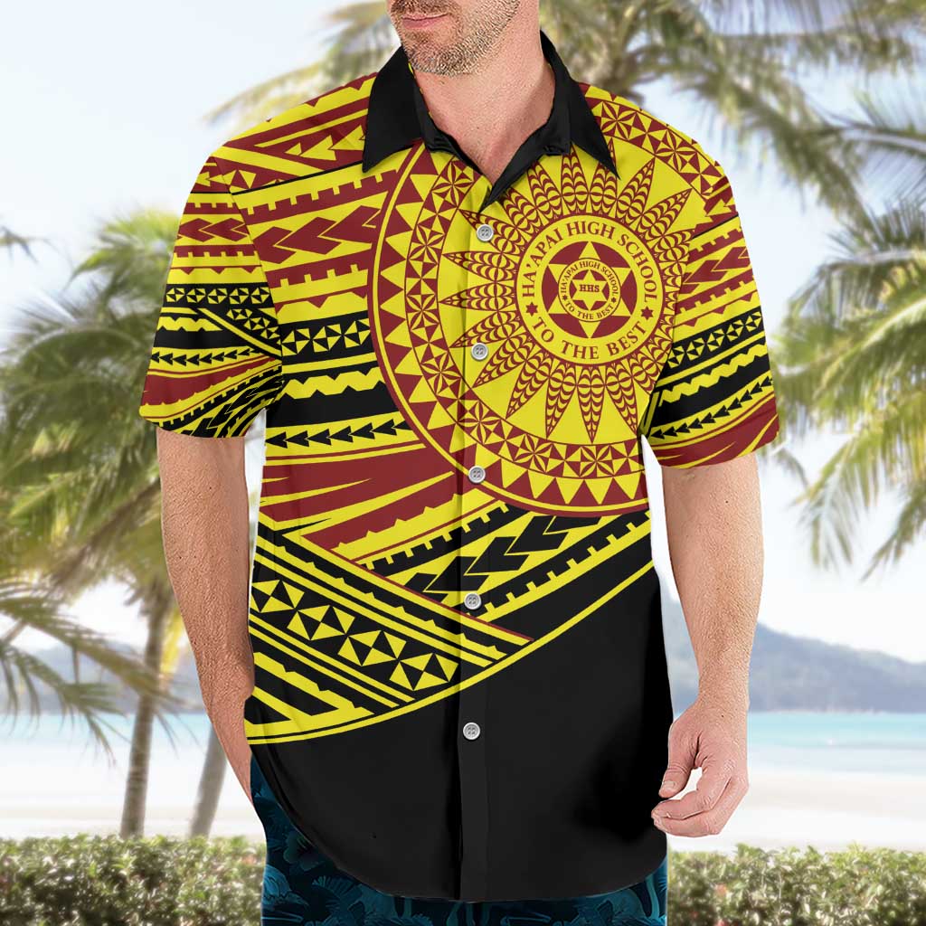 Personalised Tonga Ha apai High School Hawaiian Shirt Ngatu Fonulei Pattern