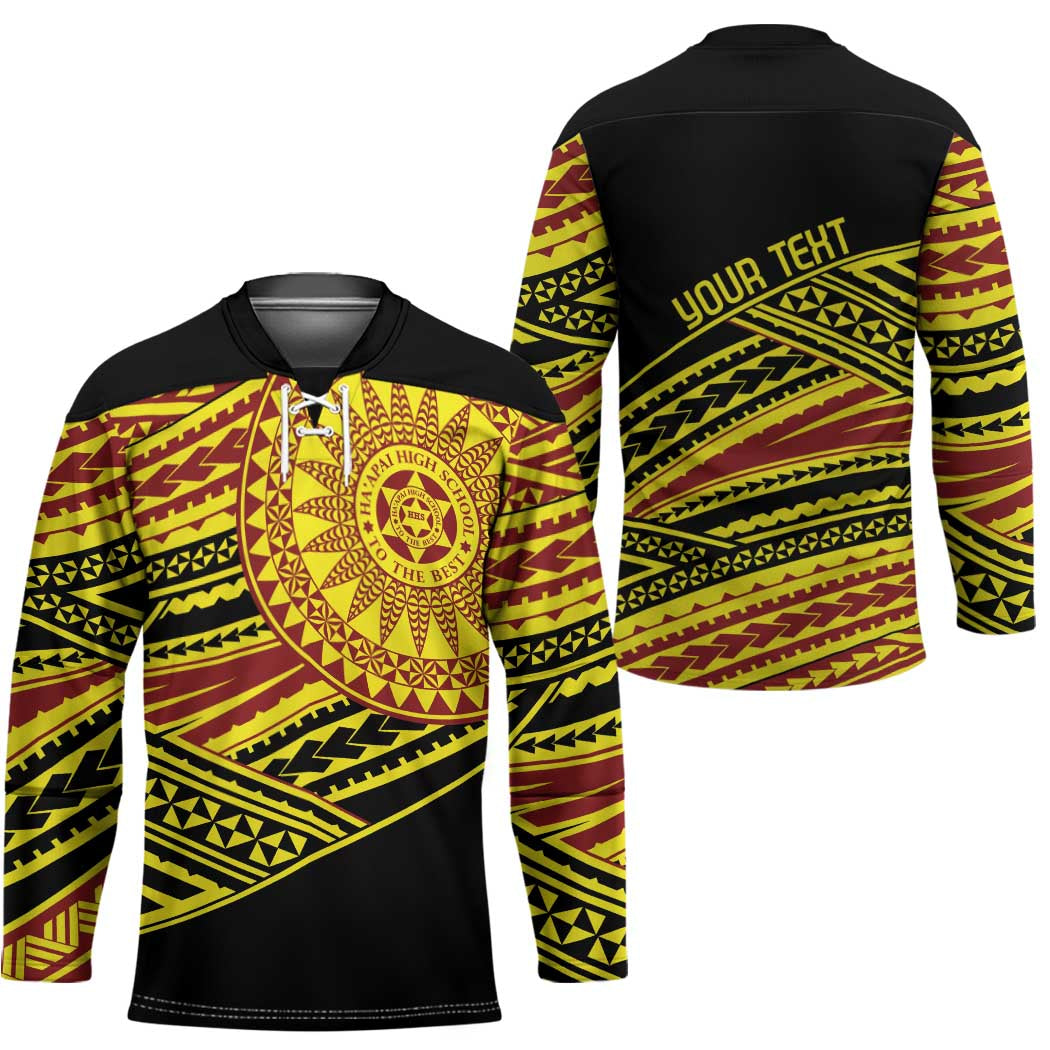 Personalised Tonga Ha apai High School Hockey Jersey Ngatu Fonulei Pattern - Polynesian Pride