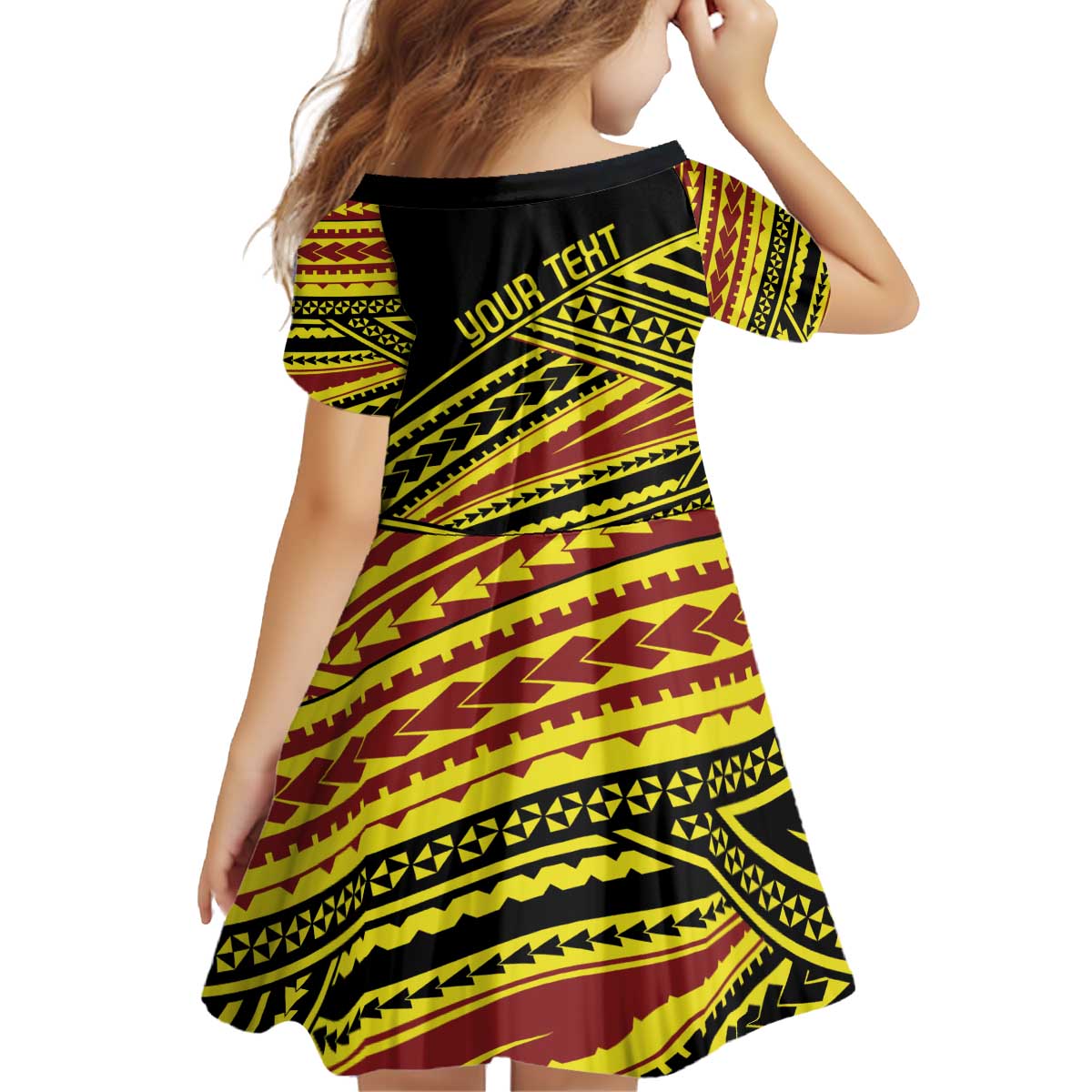 Personalised Tonga Ha apai High School Kid Short Sleeve Dress Ngatu Fonulei Pattern