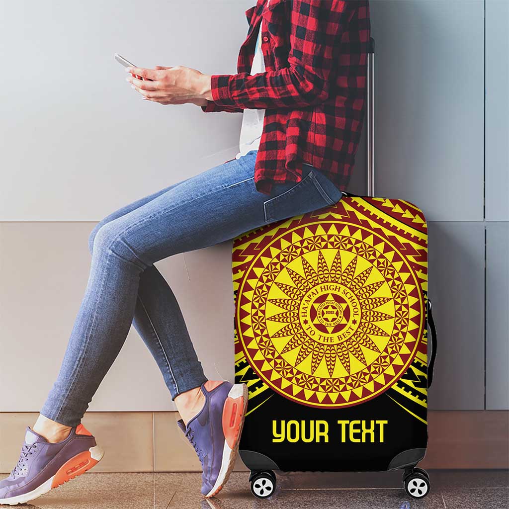 Personalised Tonga Ha apai High School Luggage Cover Ngatu Fonulei Pattern