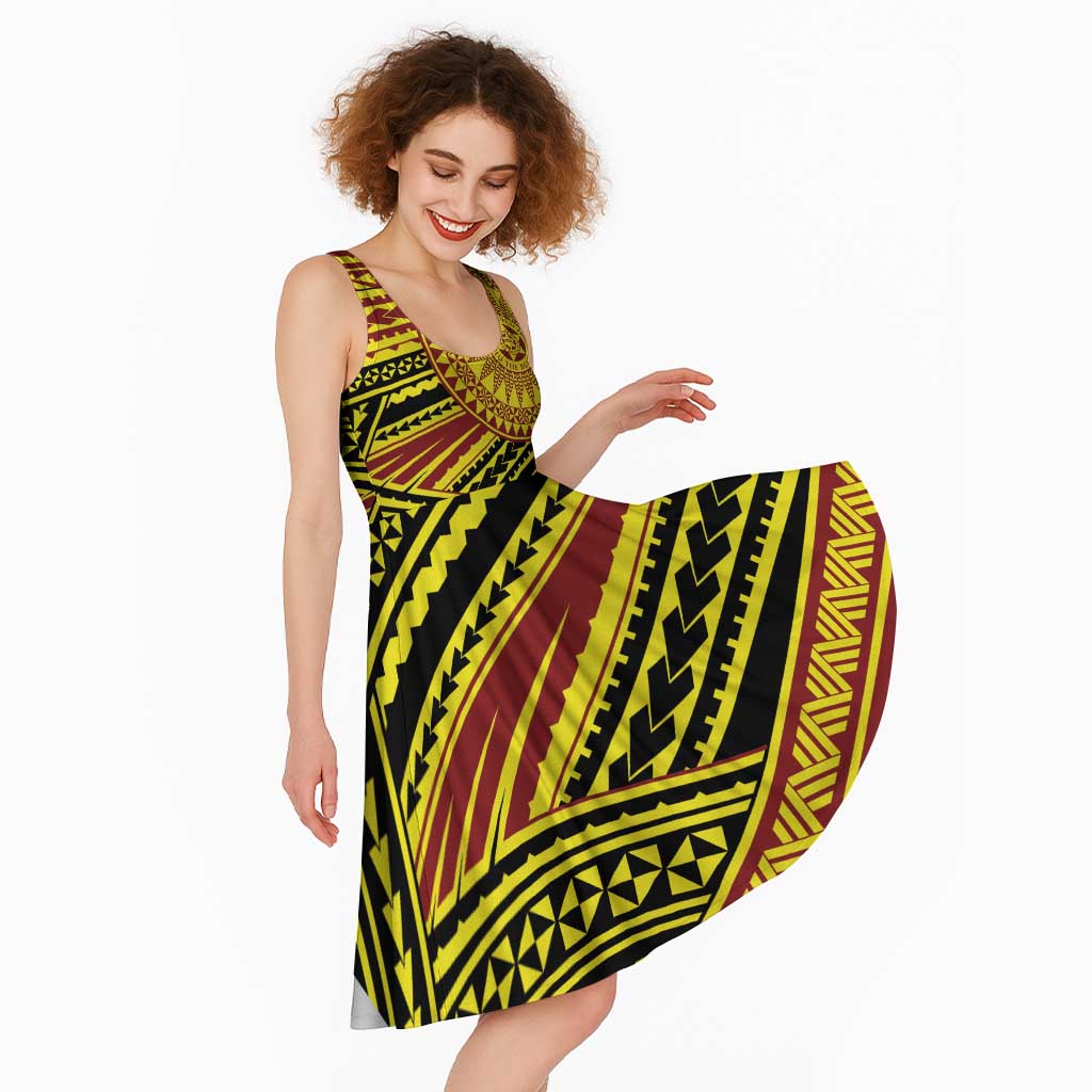 Personalised Tonga Ha apai High School Midi Dress Ngatu Fonulei Pattern - Polynesian Pride