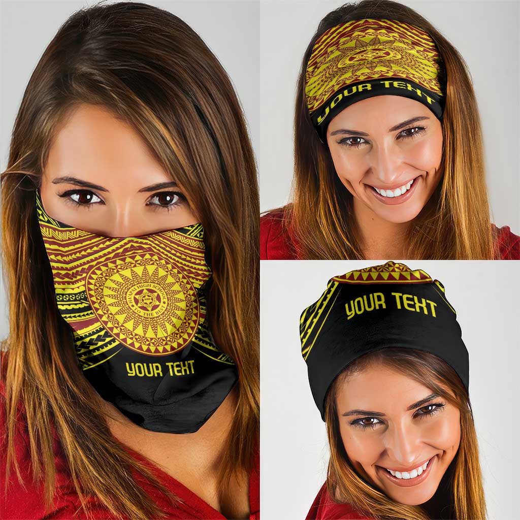 Personalised Tonga Ha apai High School Neck Gaiter Ngatu Fonulei Pattern - Polynesian Pride