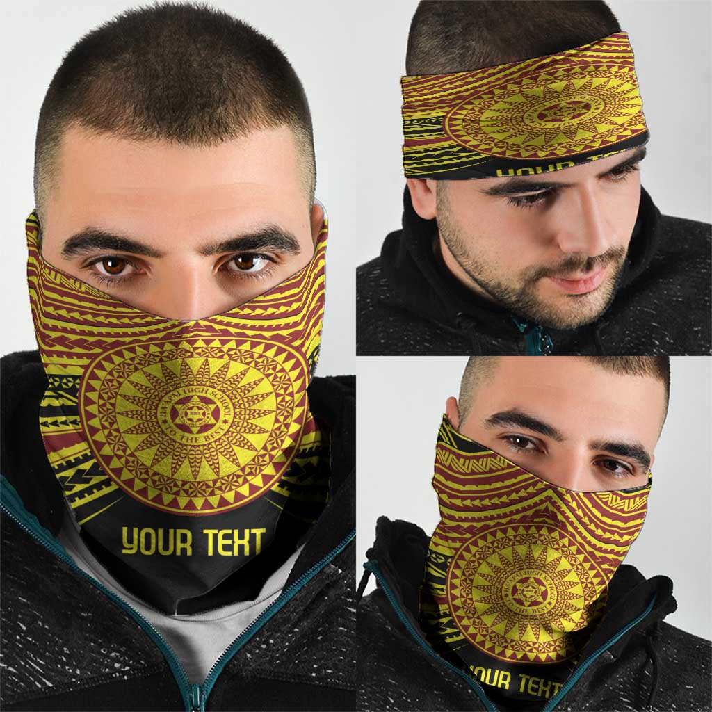 Personalised Tonga Ha apai High School Neck Gaiter Ngatu Fonulei Pattern - Polynesian Pride