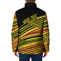 Personalised Tonga Ha apai High School Padded Jacket Ngatu Fonulei Pattern - Polynesian Pride