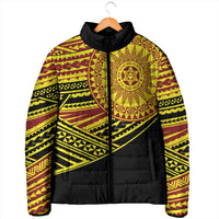 Personalised Tonga Ha apai High School Padded Jacket Ngatu Fonulei Pattern - Polynesian Pride
