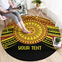 Personalised Tonga Ha apai High School Round Carpet Ngatu Fonulei Pattern