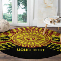 Personalised Tonga Ha apai High School Round Carpet Ngatu Fonulei Pattern